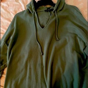 Army green pull over with hood